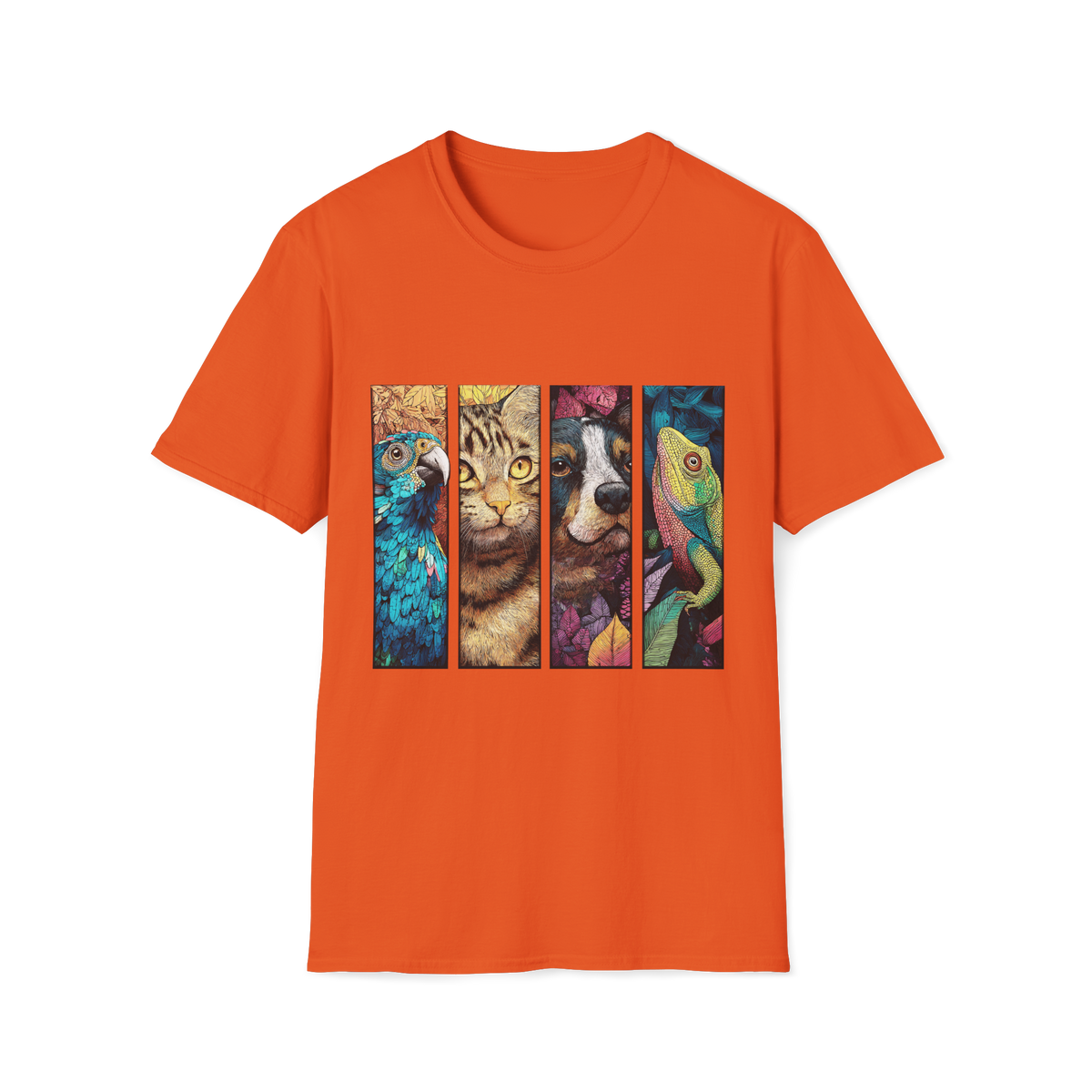 🐾 Pet Lovers Collage T-Shirt – Cute Pets Graphic Tee Animal Lover, Unisex, Colors ⚫🔵🔴🟢🟠🟡⚪