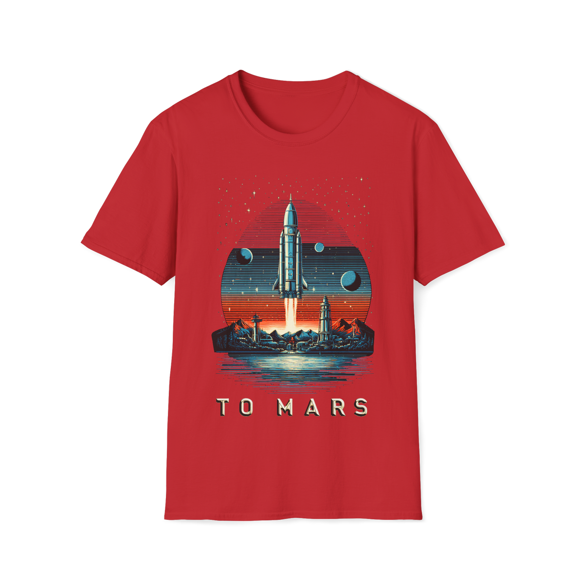 🚀 'To Mars' Space Graphic T-Shirt, Unisex, Colors ⚫🔵🔴🟡⚪