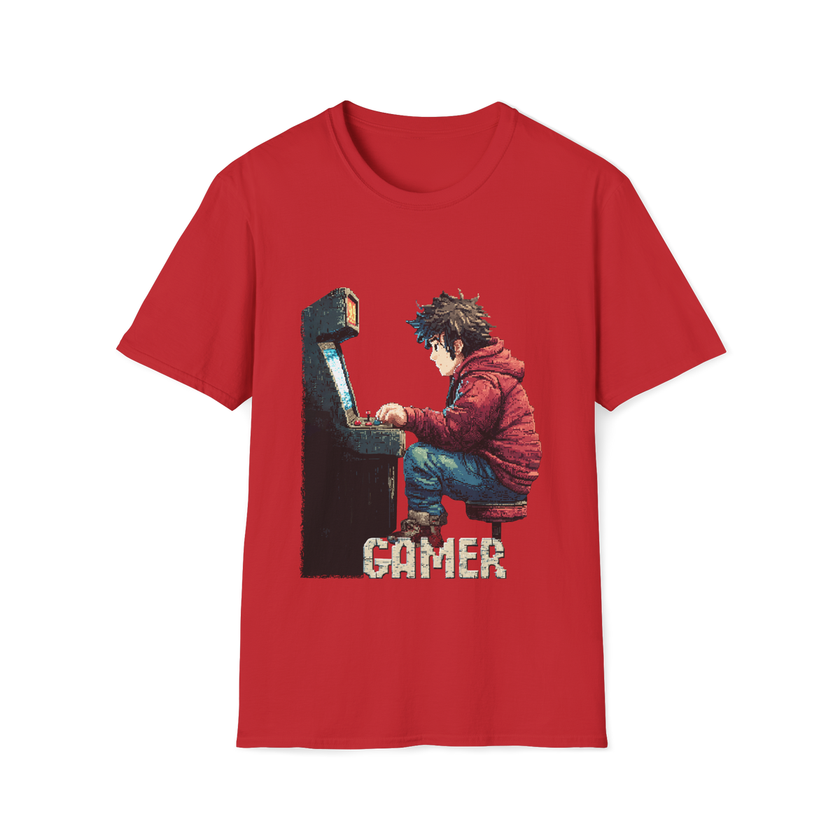 🕹️ Retro Arcade Gamer T-Shirt, Unisex, Colors ⚫🔵🔴🟠🟡⚪