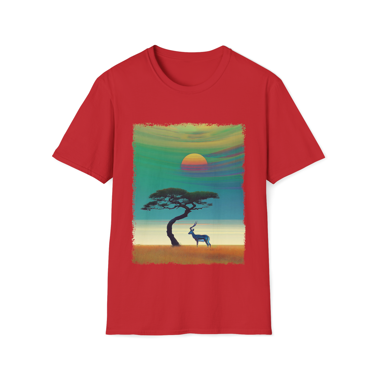 🦌 Majestic Africa Wildlife Nature T-Shirt, Unisex, Colors ⚫🔵🔴🟠🟡⚪