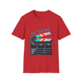 🎬 Movie Clapperboard Graphic Tee – Cinema Lover Shirt, Unisex, Colors ⚫🔵🔴🟡⚪