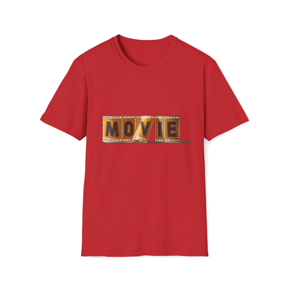 🎞️ MOVIE Film Reel T-Shirt – Vintage Cinema Lover, Unisex, Colors ⚫🔵🔴🟡⚪