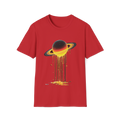 🪐Saturn Meltdown – Dripping Planet T-Shirt, Unisex, Colors ⚫🔵🔴🟡⚪