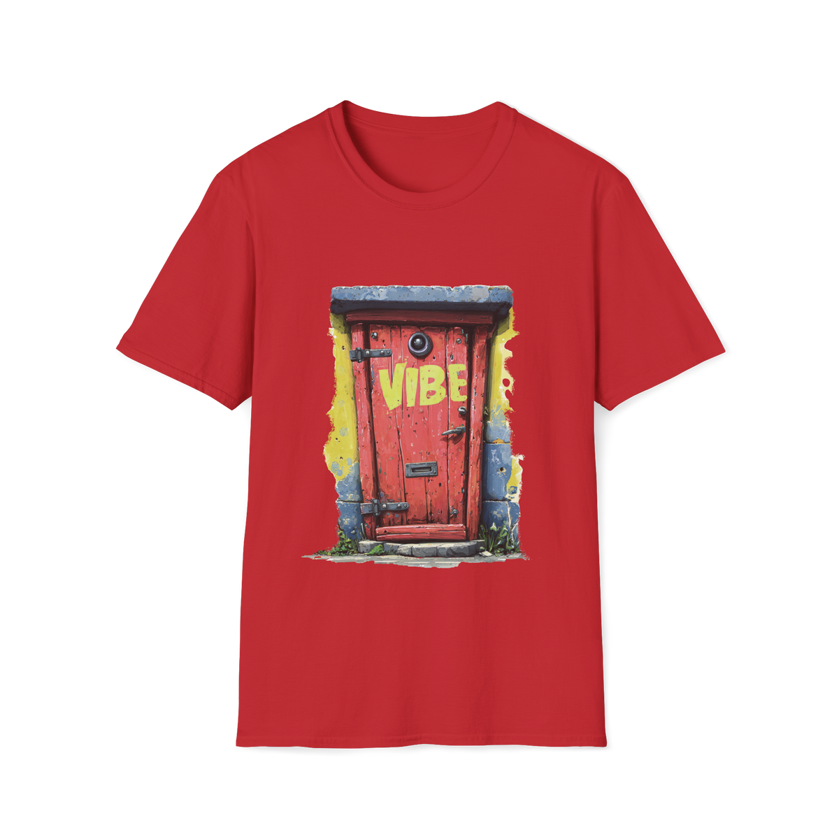 🚪 Vibe Door Graphic T-Shirt – Step Into Vibe Dimension, Unisex, Colors ⚫🔵🔴🟡⚪