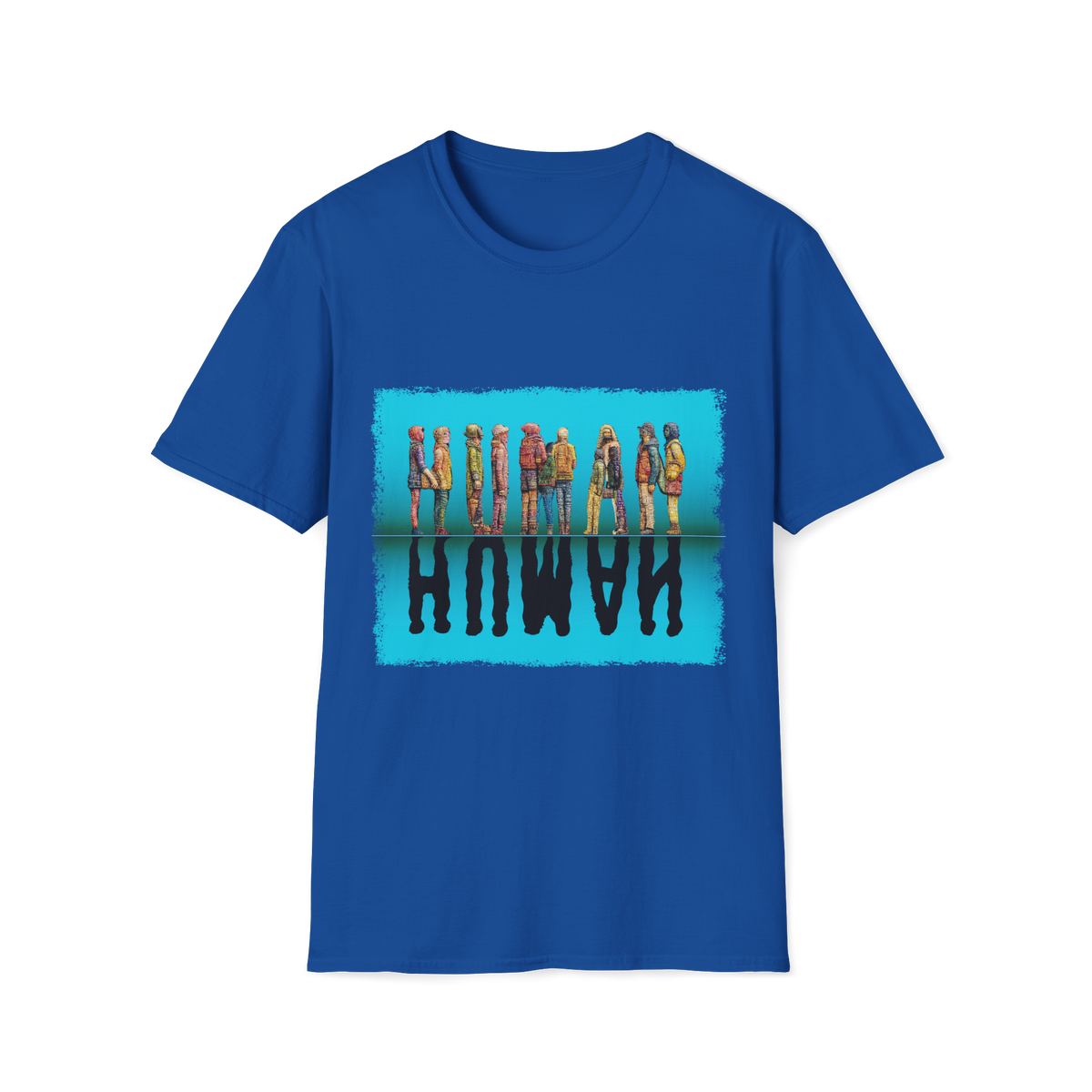👥 HUMAN Typography T-Shirt, Unisex, Colors ⚫🔵🔴🟡⚪