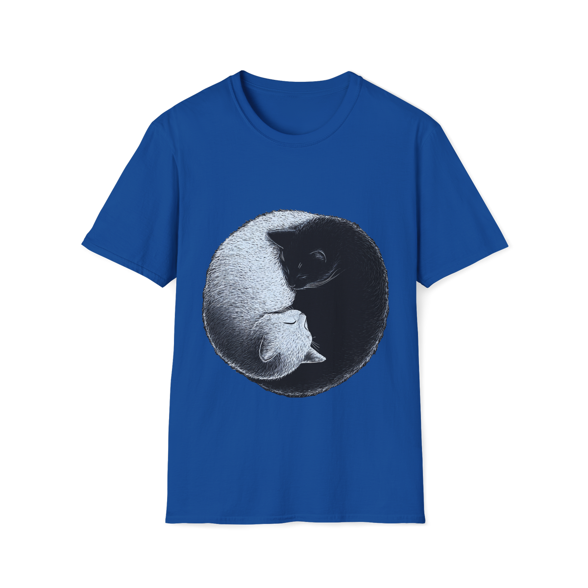 ☯️ Yin Yang Cat T-Shirt Cat Lover Gift, Unisex, Colors ⚫🔵🔴🟡⚪