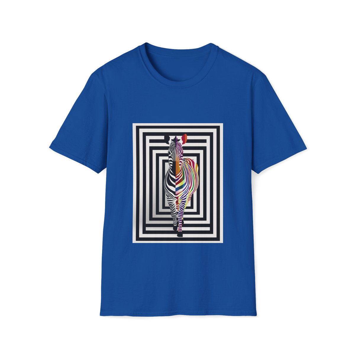 🦓 Zebra Optical Illusion T-Shirt – Wildlife Art Tee, Unisex, Colors ⚫🔵🔴🟡⚪