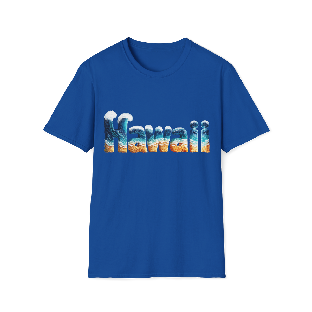 🌊 Hawaii Tropical Beach & waves T-Shirt, Unisex, Colors ⚫🔵🔴🟠🟡⚪
