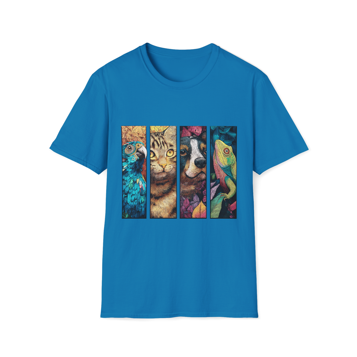 🐾 Pet Lovers Collage T-Shirt – Cute Pets Graphic Tee Animal Lover, Unisex, Colors ⚫🔵🔴🟢🟠🟡⚪