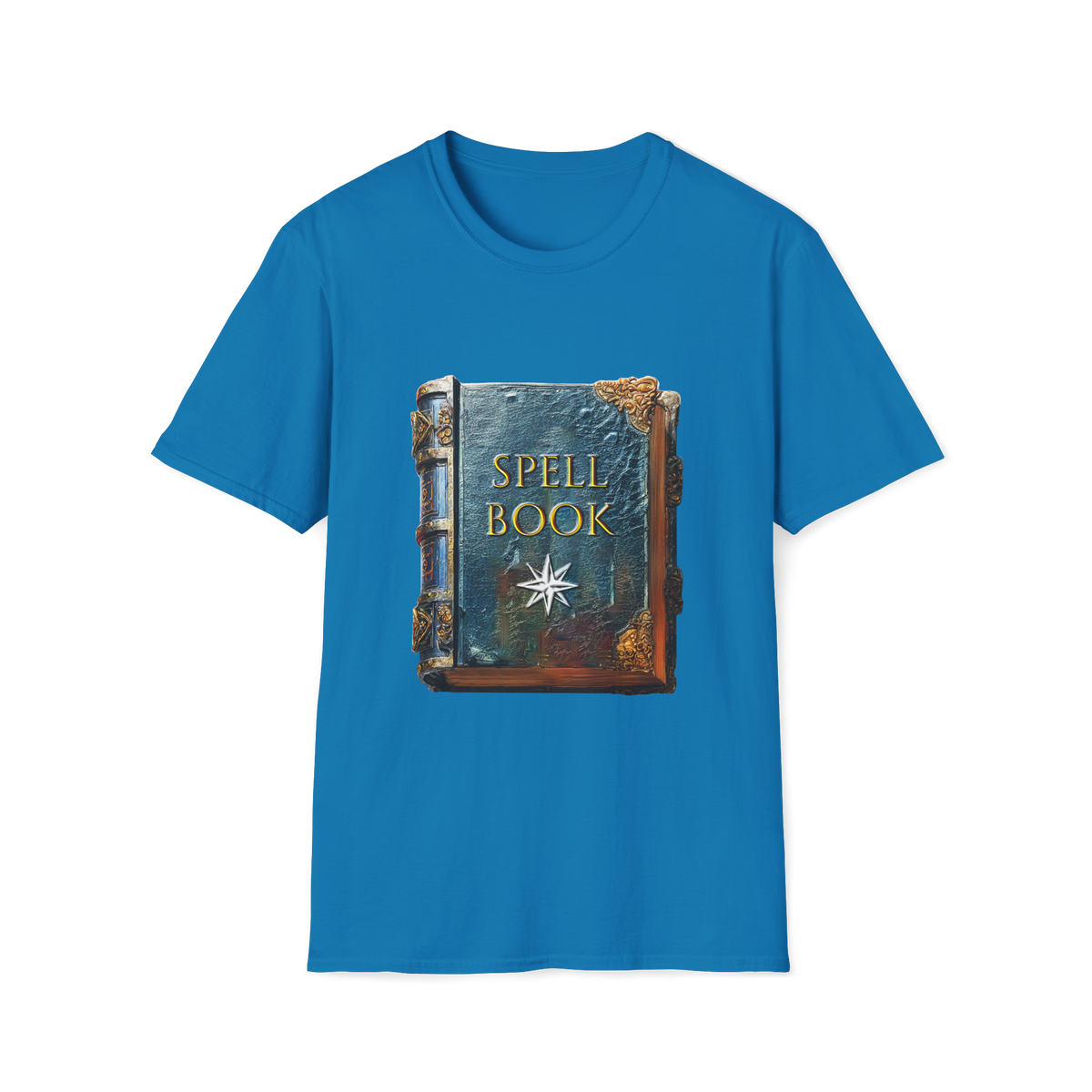 🔮 Mystical Spell Book T-Shirt – Vintage Magic Grimoire Graphic Tee, Unisex, Colors ⚫🔵🔴🟢🟠🟡⚪