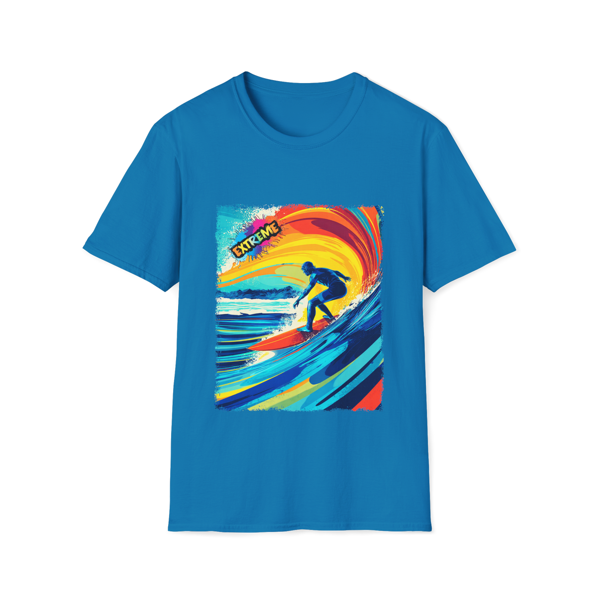 🏄  Surf Extreme Style – Ride the Wave, Sports T-Shirt, Unisex, Colors ⚫🔵🔴🟡⚪