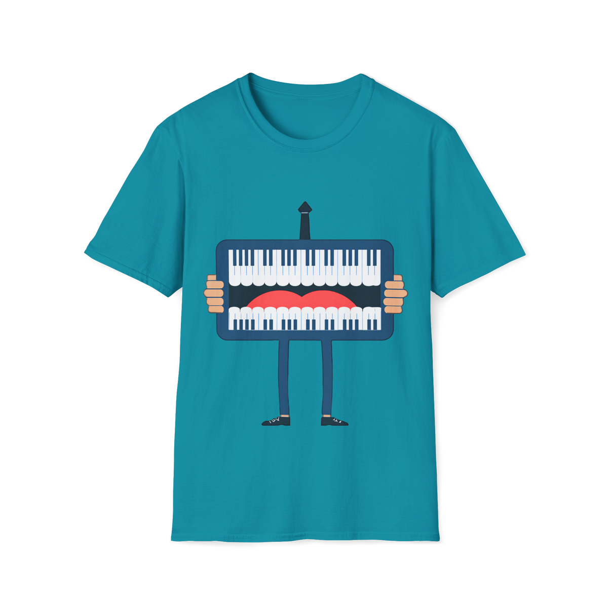 🎹 Piano Mouth Funny Musician's T-Shirt, Unisex, Colors ⚫🔵🔴🟡⚪