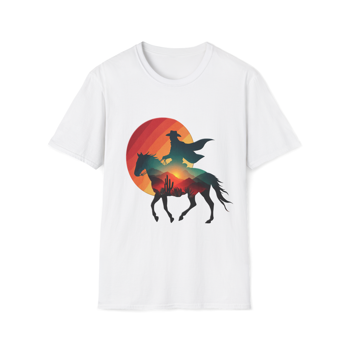 🤠 Cowboy Sunset Western T-Shirt | Ranch Cowboy, Unisex, Colors ⚫🔵🔴🟡⚪