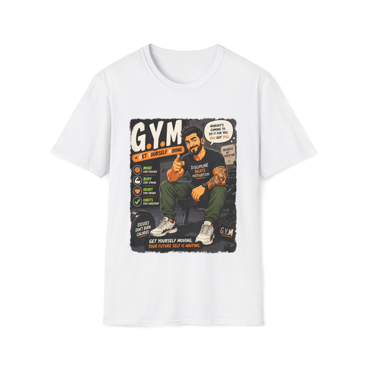 💪 Gym Wisdom Tee – Train Hard, Stay Humble, Bodybuilding, Workout Sports T-Shirt, Unisex, Colors ⚫🔵🔴🟡⚪