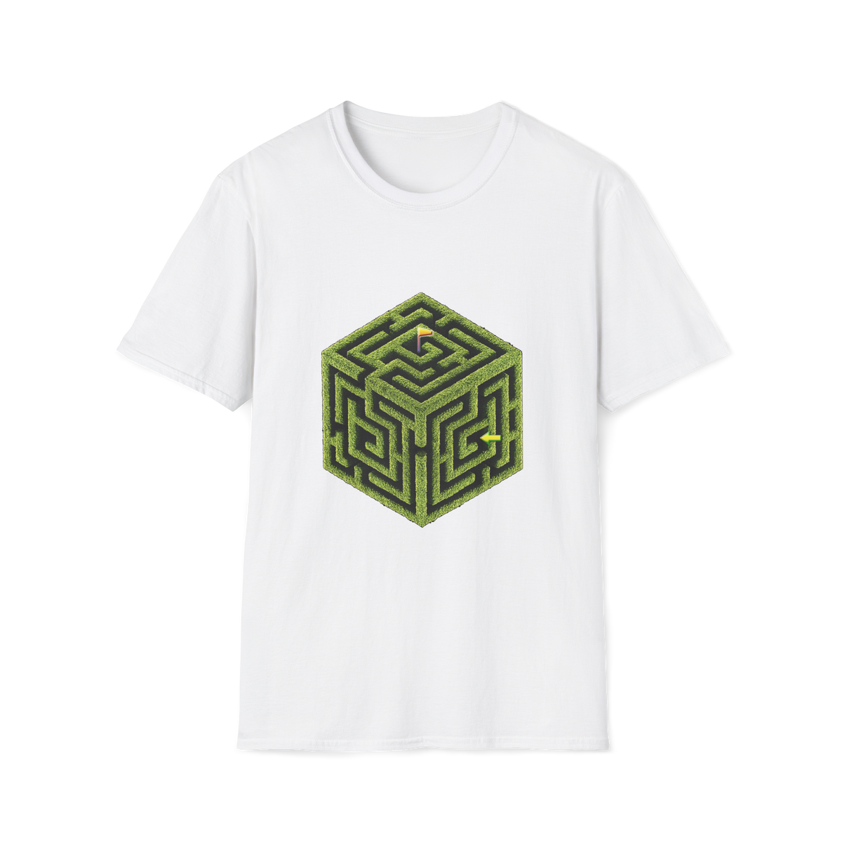 🧩  Maze Puzzle T-Shirt – Solve It Graphic Tee, Unisex, Colors ⚫🔵🔴🟡⚪