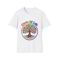 🌳 Circle of Life Tree T-Shirt – Colorful Nature & Growth Graphic Tee, Unisex, Colors ⚫🔵🔴🟢🟠🟡⚪