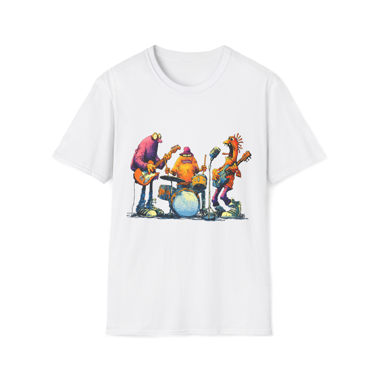 🤘 Funny Rock Band T-Shirt, Unisex, Colors ⚫🔵🔴🟡⚪