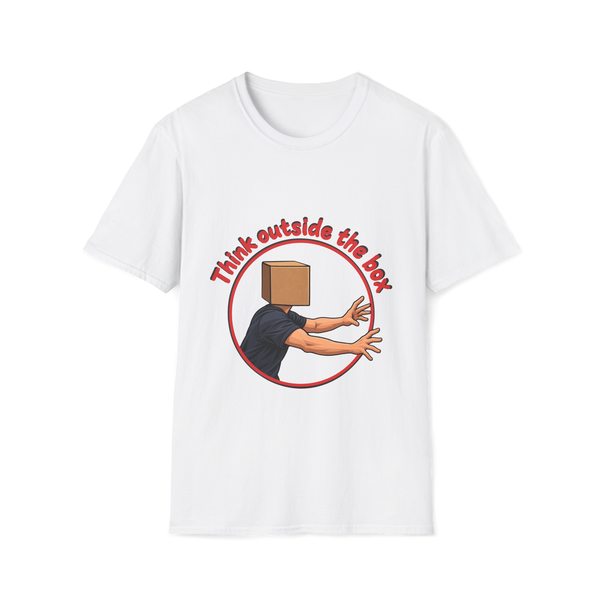 📦 Think Outside the Box – Creative Mindset Graphic T-Shirt, Unisex, Colors ⚫🔵🔴🟢🟡⚪