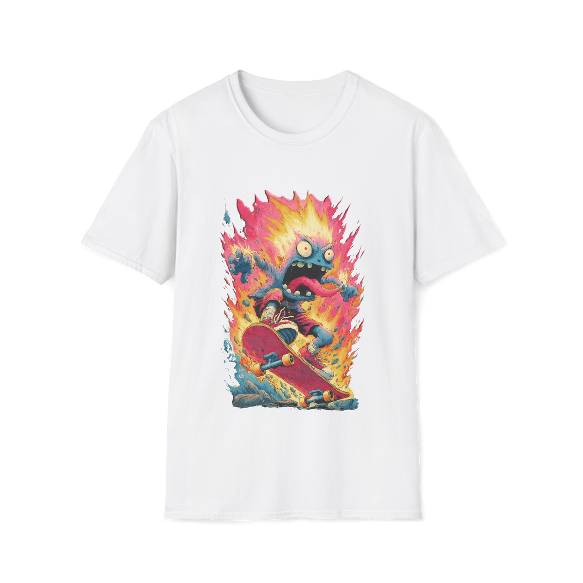 🛹 Ride Wild Skateboarding, Sports T-Shirt, Unisex, Colors ⚫🔵🔴🟡⚪